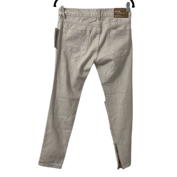 One Teaspoon Distressed Cream Denim Ankle Jeans Pants(Size 26) - Picture 4 of 9